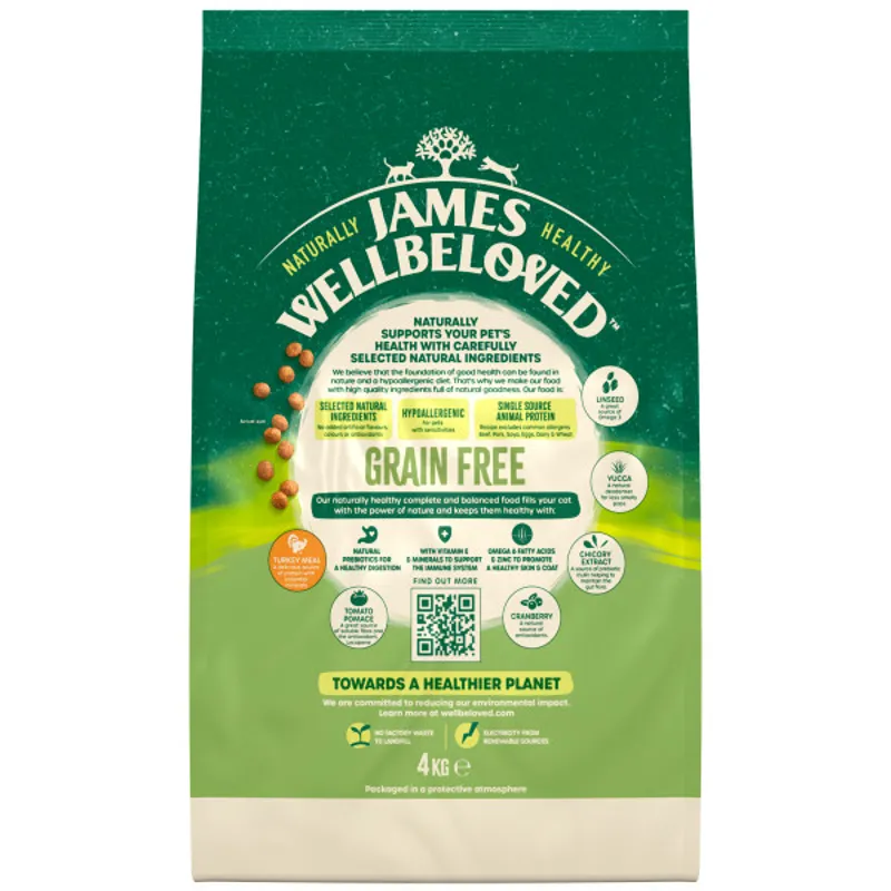 James Wellbeloved Cat Food Adult Grain Free Turkey 4kg-1